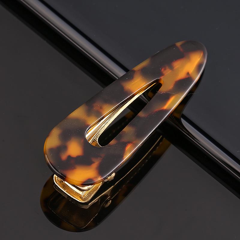 Fashion Korea Hair Clips for Girls Leopard Marble Textured Geometric Hollow Acrylic Hair Clip Hairclip Hair Clips Women Headwear