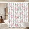1pc with hook, beautiful and simple floral pattern printed shower curtain, high-end and elegant, machine-washable, suitable fo