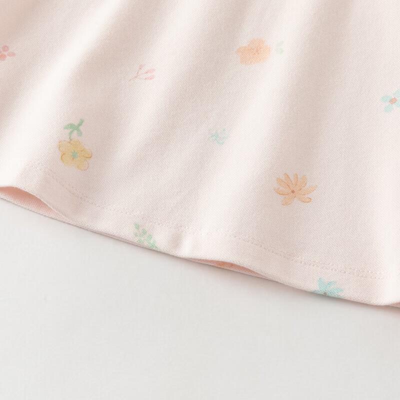 DAVE&BELLA Girls' Floral Print Polo T-Shirt