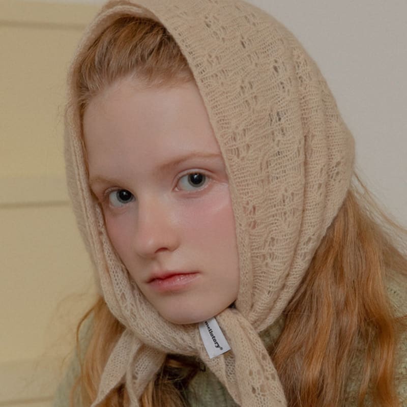 Mellotory 100% Kaschmir Häkel-Schal Stola (Beige)