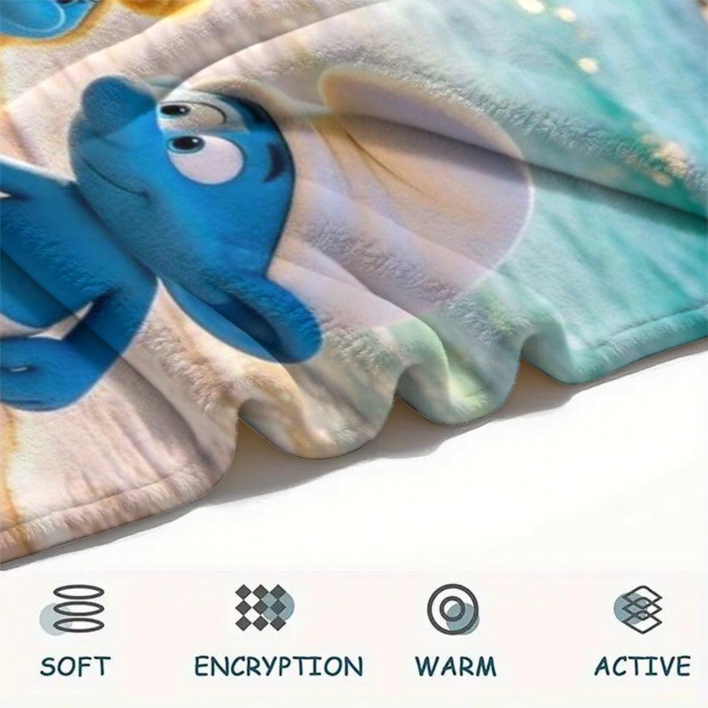 Smurfs Hands Beach Blanket Sofa Blanket Blanket Machine Washable Digital Printing Sheet