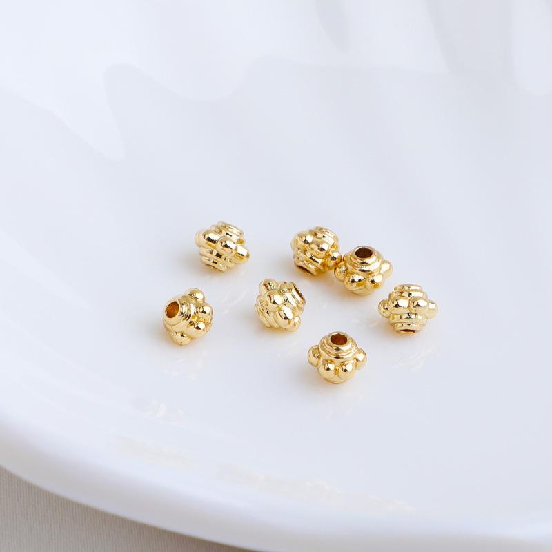 14K Gold-Filled Color-Preserving Snowflake Spacer Beads for DIY Bracelets