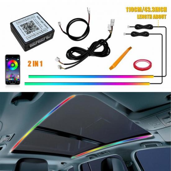 Full Color LED Sunroof Light Car Roof Panoramic Skylight Ambient Light RGB Strip