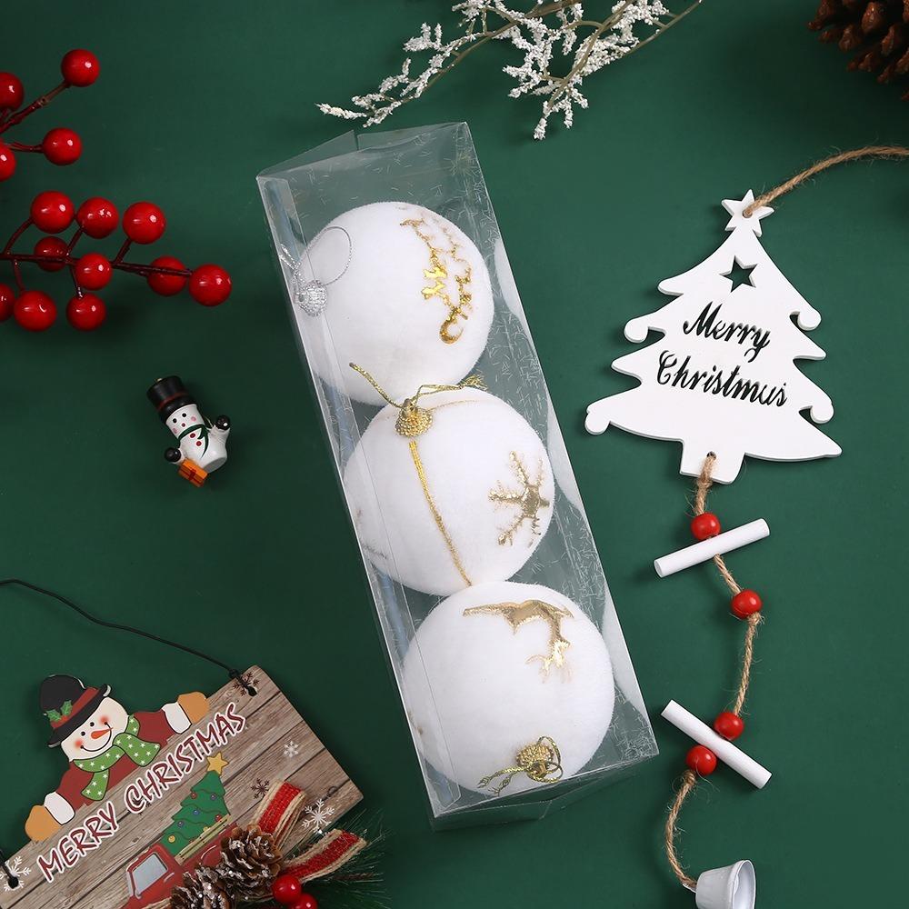 NEW Foam Christmas Hanging Balls Plastic Xmas Party Favors Xmas Tree Ornaments White Merry Christmas Decoration Christmas