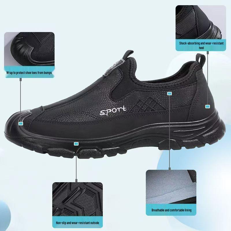 2026 Spring Men's Breathable Slip-On Dad Shoes - Comfortable, Casual, Versatile.