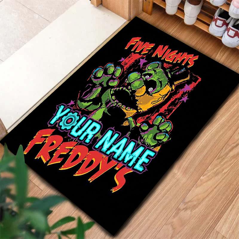 Fnaf Celebration Custom Name Carpet Rug For Living Room Bedroom Home Sofa Decoration Kids Play Nonslip Floor Mat