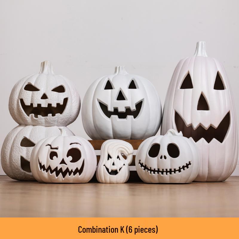 Luminous White Pumpkin Lantern: Large Halloween Decoration for Shopping Malls & Theme Events