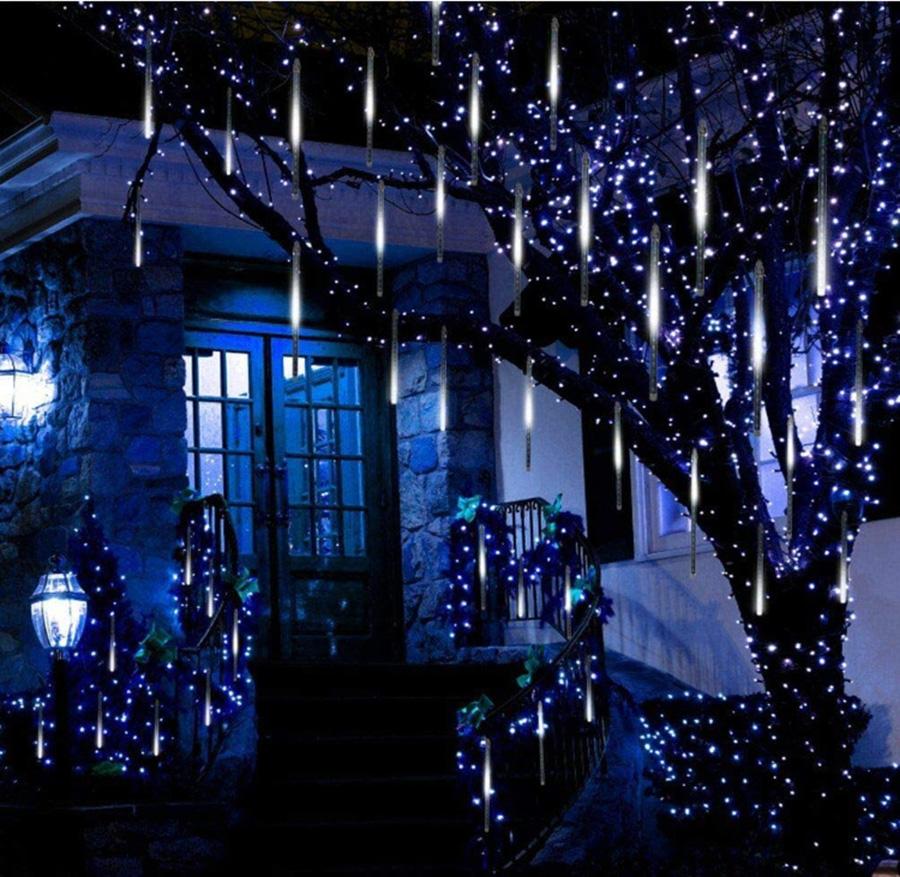 LED Lights Meteor Shower Rain Tree Outdoor String Light Garden Party