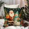 Santa And Snowman On Christmas Pillowcasesuitable For Sofa Car Bedroom Decorative Cushion Cover Pillow Cover
