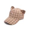 New outdoor fashion casual versatile face small visor cap cap plaid cat ears baseball cap women