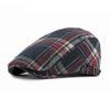 British Retro Plaid Beret for Men Women Spring Summer Fashion Flat Cap Casual Newsboy Hat Peaked Painter Cap Unisex Forward Hat