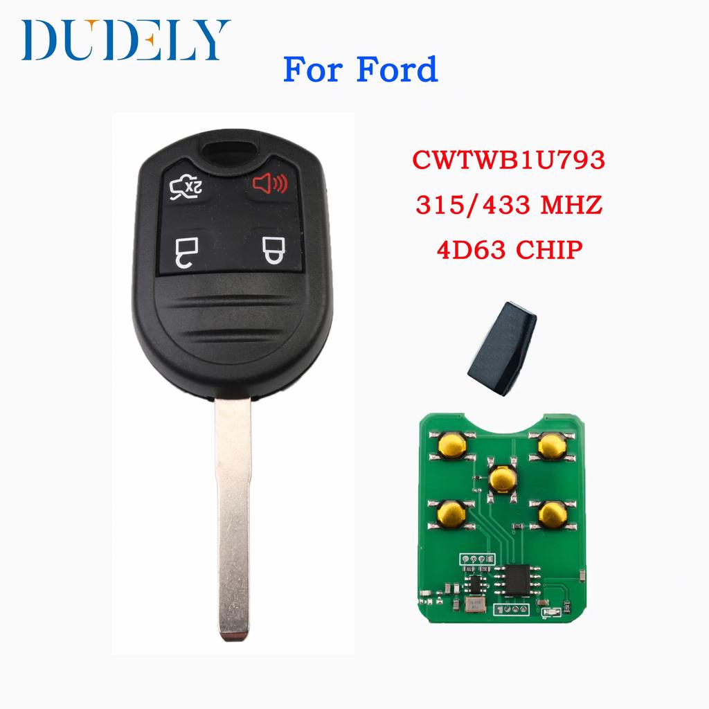 Hindley CWTWB1U793 Remote Car Key 3/4 Buttons Fob 315/433MHz 4D63 Chip For Ford Flex Explorer Taurus Mustang 2010-2013 UP