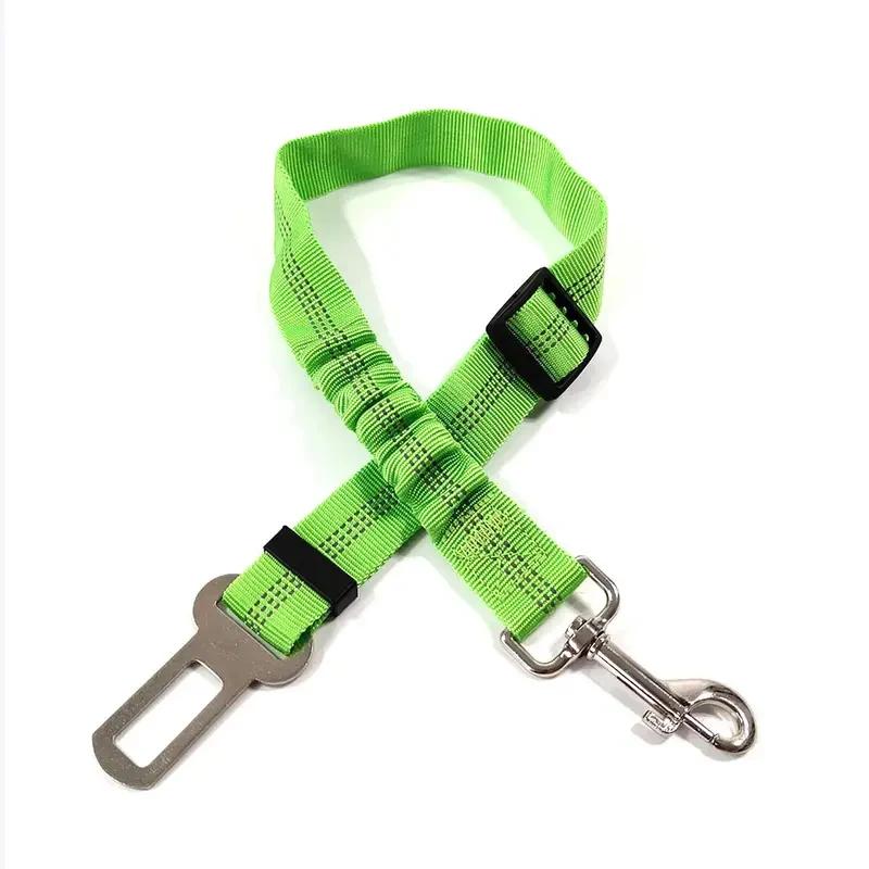 Reflective Dog Seat Belt - Adjustable And Durable Nylon Harness With Bungee Fabric Belt For Safe And Secure Car Travel