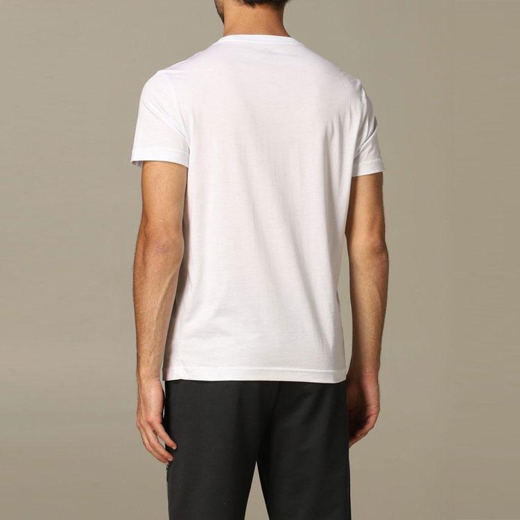 Emporio Armani EA7 SS22 Letter And Number Print Straight Cut Round Neck Short Sleeve T-Shirt Men Tops White 8NPT11-PJNQZ-1100