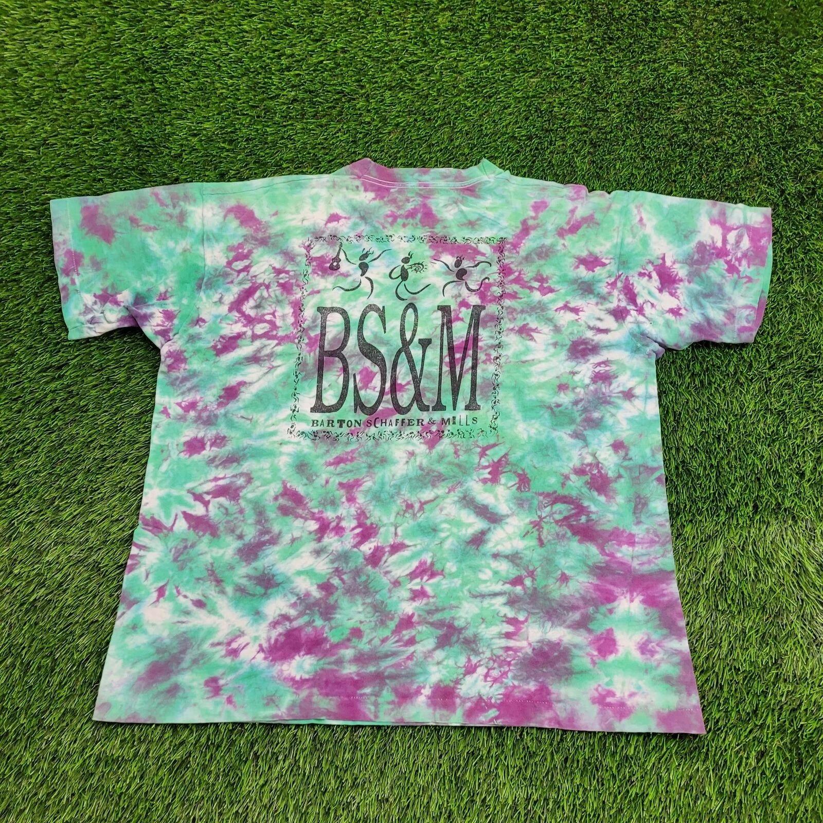 Vintage 90s Crumpled Tie-Dye Shirt XL 23x26 Green L