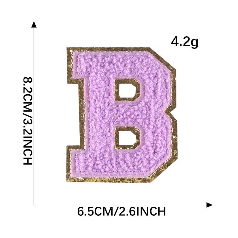 Embroidery Label Towel Embroidery Colored English Letter Patch Clothing Accessories Gold Edge Sticker Embroidery Chenille Embroidery Cloth Sticker