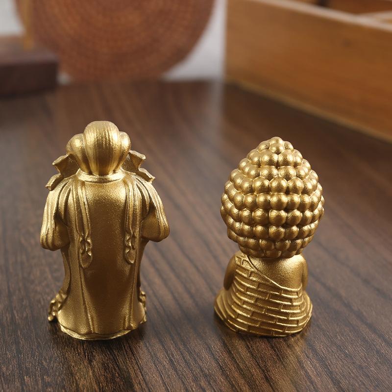 Brass Sakyamuni Ornament Office Car Creative High-end Small Copper Solid Pure Copper Crafts
