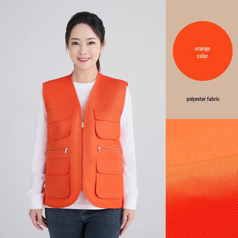 Director’s Multi-Pocket Vest: Casual Workwear for Wedding Photographers with Printed Logo