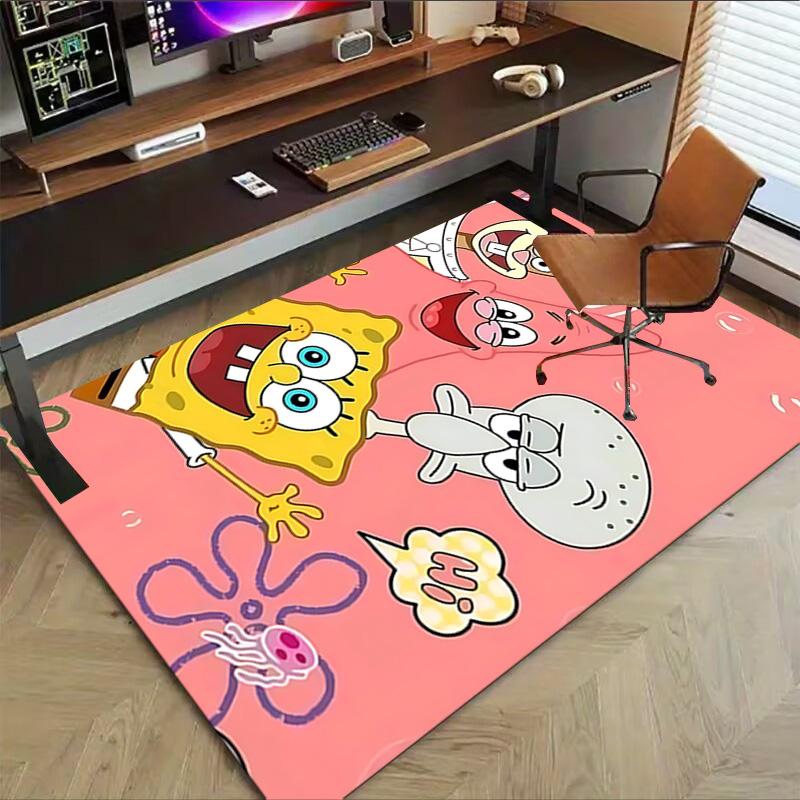 1pc Spongebobs Adventure Day Carpet for Playroom Bedroom Living Room Sofa Home Decor,kids Game Area Rug Non-slip Floor Mat Y7294