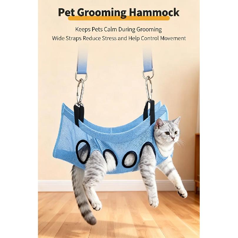 Foldable Pet Shower Holder Anti-Scratch Pet Grooming Hammock Table Adjustable Support Frame Detachable Pet Bathing Station Rack