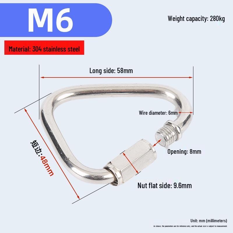 304 Stainless Steel Triangle Quick Link Climbing Buckle