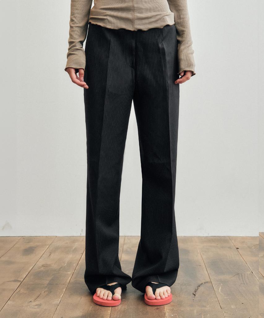CITTA Semi Regular Non-Tuck Pin Stripe Slacks_Ctb553(Black)