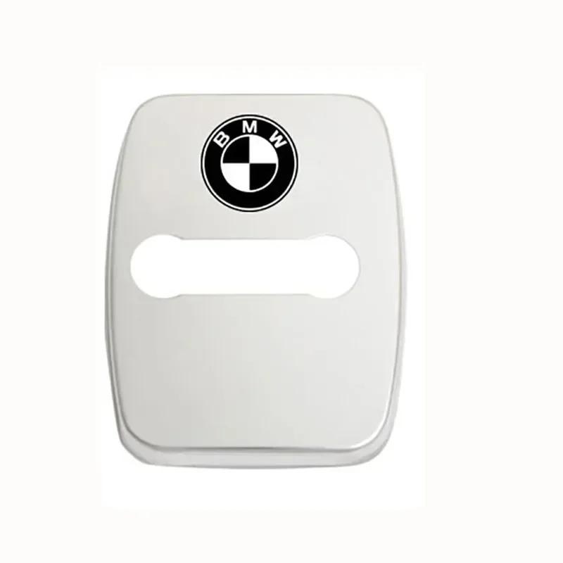 

B4 A5 2025 Hot 4 PCS stainless steel car door lock cover Car door lock case sticker For BMW X1 X3 X5 X6 M3 M5 M6 E46 E39 E90 E60 серебряный