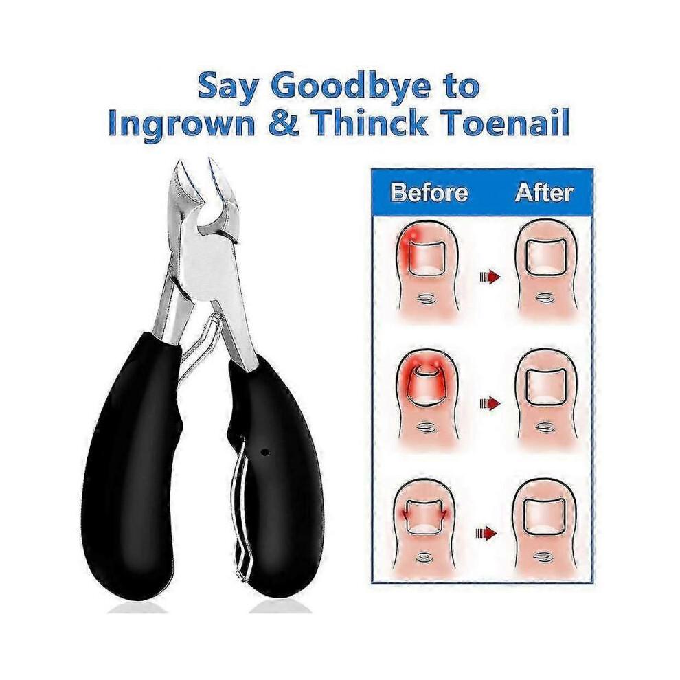 Podiatrist Toenail Clippers, Professional Thi Ingrown Toe Nail Clippers for Men Seniors, Pedicure Clippers Toenail Cutters, Super Curved B,1419