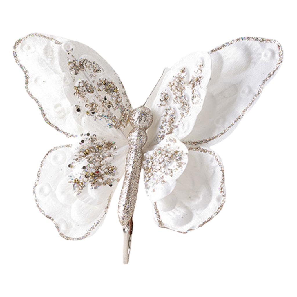 Butterflies with Clip for Wedding and Home Florals Decorations Jewelry Craft Supplies Butterfly Christmas Party Ornament