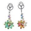 Ornament Crystal Pendant Sun Catcher Car Keyring Trendy Rhinestone Flower Keychain  Bag Charm