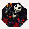 1 Auto Open Skeleton, Flowers Themed Colorful 8-rib Portable Umbrella for Men and Women, A Compact Commuting Companion Suitable for Daily Dr