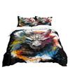 Wolf Head Series 3D Digital Printing Three-Piece Bedding Kit Sheet Quilt Cover