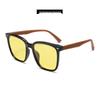 Women's Polarized Anti-UV Sunglasses with Fashionable TR Frame and Wood Grain Arms, Anti-Glare Driving Glasses
