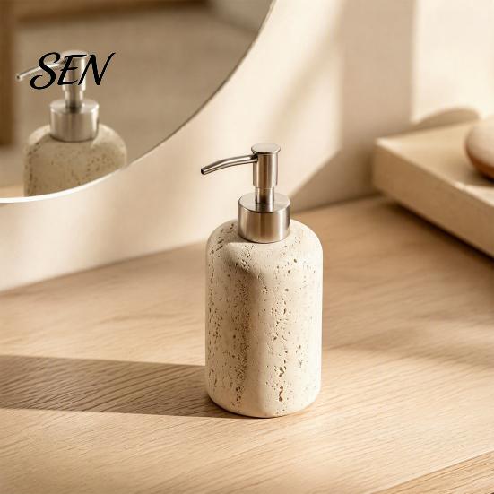 Resin Soap Dispenser Refillable Dispenser, Liquid Hand Shampoo Container, Pump Bottle Empty Lotion for Bathroom Kitchen Countertop