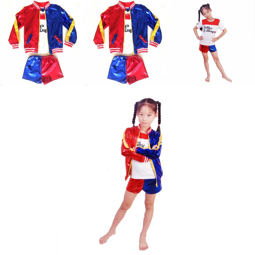 Stupefacente Costume da Ragazza di Halloween con Design Harley Quinn di Suicide Squad per Bambini