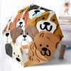 1 Stück Automatisch Öffnungs-/Schließschirm mit Welpenhunden, Winddicht, Kompakter Faltbarer Regenschirm mit Leichtem Design für Damen/Herren, Halloween- & Weihnachtsgeschenk