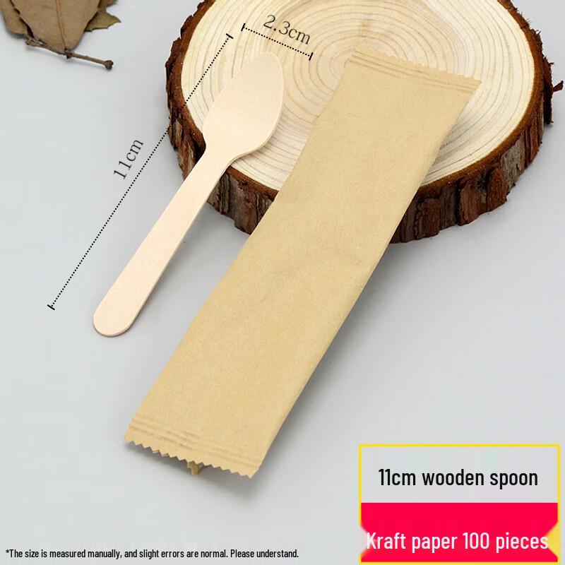 Degradable Disposable Bagasse Ice Cream Spoons (11cm, 200-count)