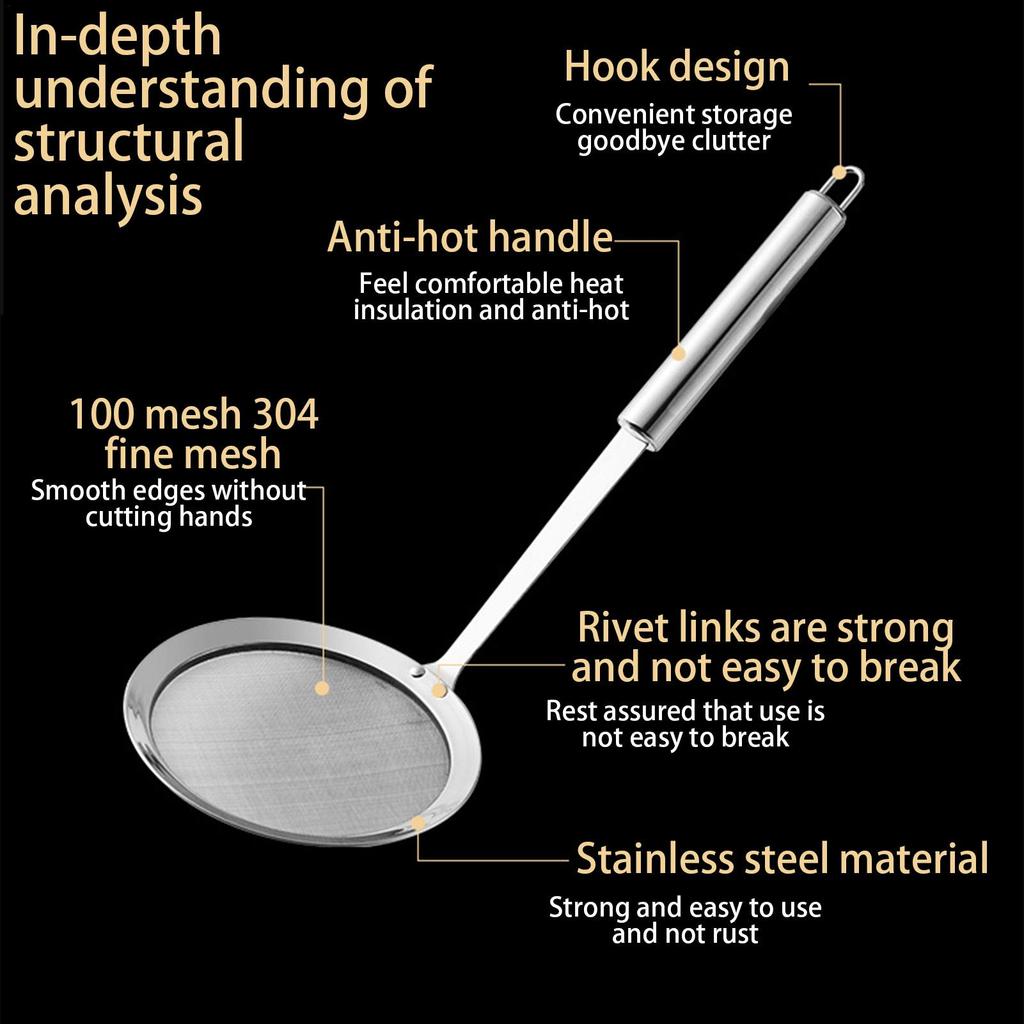 Filter Hot Pot Filter Soup Skimmer Spoon Mesh Percolator Strainer Fat Oil Skim Grease Foam Stainless Steel Oil Colander Spoon