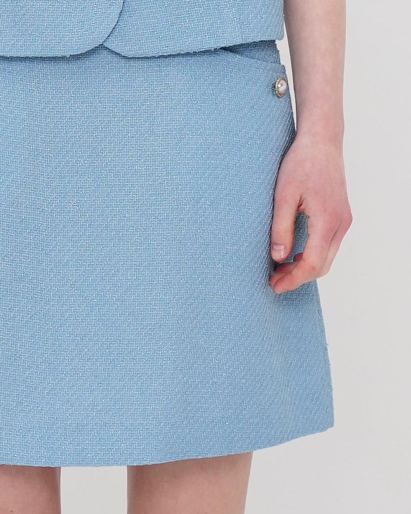 Sisterhood Tweed A-Line Miniskirt - Sky