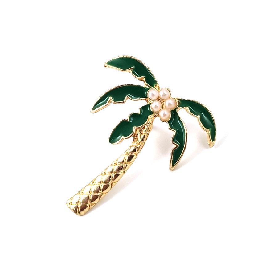Pearl Brooch: Shell, Coconut Tree, Cactus, Pineapple, Pumpkin Carriage Badge