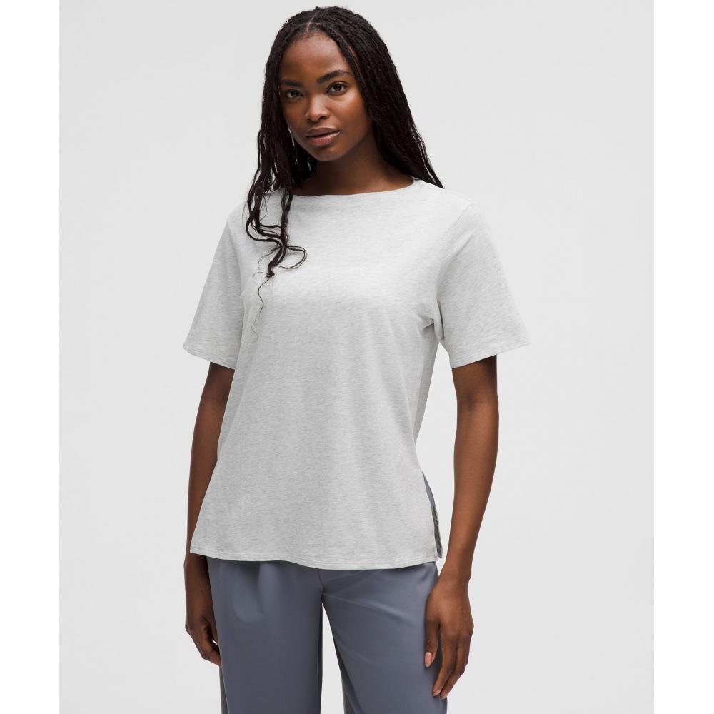 

Lululemon Футболка свободного покроя с вырезом-лодочкой, цвет ультралегкий серый 8
