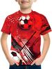 67 Digital Football Print Children's T-Shirt Boys Girls Fashion Casual Comfortable Round Neck Short-Sleeved T-Shirt Sporty Top