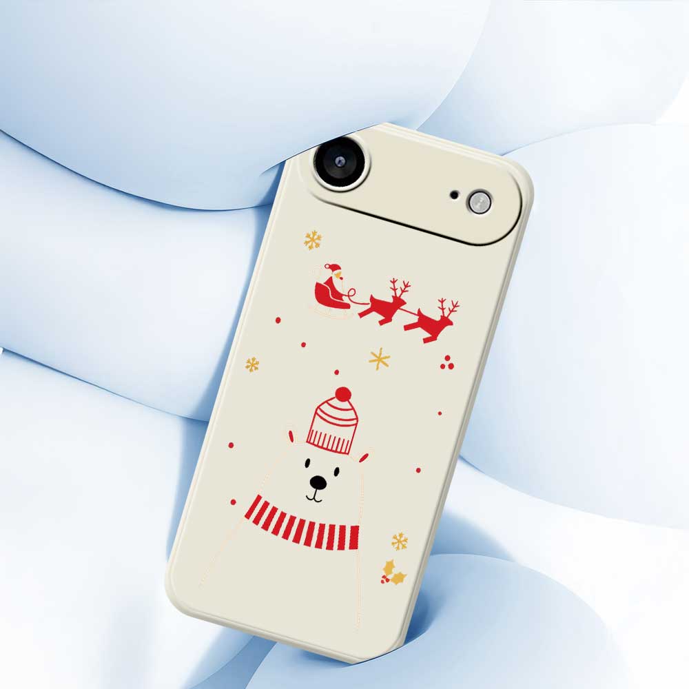 For iPhone 17 Air Case Bear Pattern Printing Straight Edge TPU Phone Back Cover