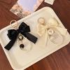 Fashion Big Bow Tie Key Chain Pearl Chain Women's Car Pendant Statement Tote Hanging Ornament Car Keychain Accessories