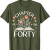 Chapter Forty th Birthday Wildflower Book Year Old TShirt Hipster Street Fashion Printed Tshirt Tops Shortsleev