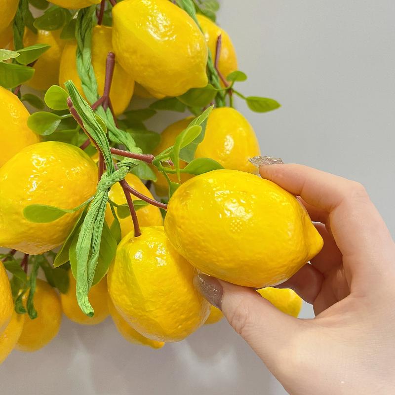 Lifelike Artificial Lemon Strings Fake Simulated Fruit Hanging Garlands for Wedding Birthday Party Home Wall Decor