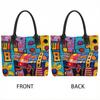  Colorful Art Printed Tote Bag Casual Large Capacity Shoulder Handbag for Daily Use