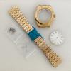 41mm PVD Gold Plating Watch Case Dial Set Sapphire Glass Stainless Steel Strap Watches Accessories for NH35 NH36 4R36 Movement