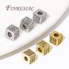 18K Gold Plated Brass with Zircon Square Spacer Beads For Bracelets DIY Jewelry Making Supplies,Separators For Beads