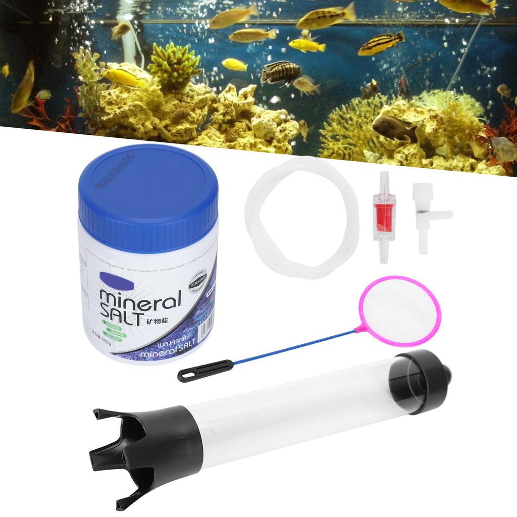 Fish Tank Shrimp Breeding Hatcher Incubator Aquarium Breeder with Mineral Salts Spoon Net